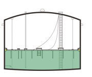 Internal floating roof inside tank
